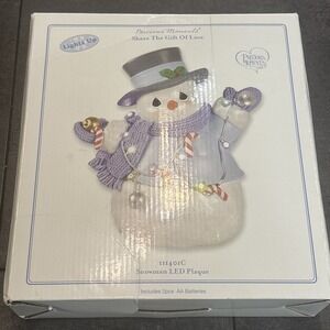 Precious Moments snowman Light Up Figure Color Lights Stands Or Hangs 10" Boxed